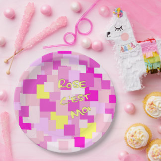 Prato De Papel Rosa é a minha placa Jante