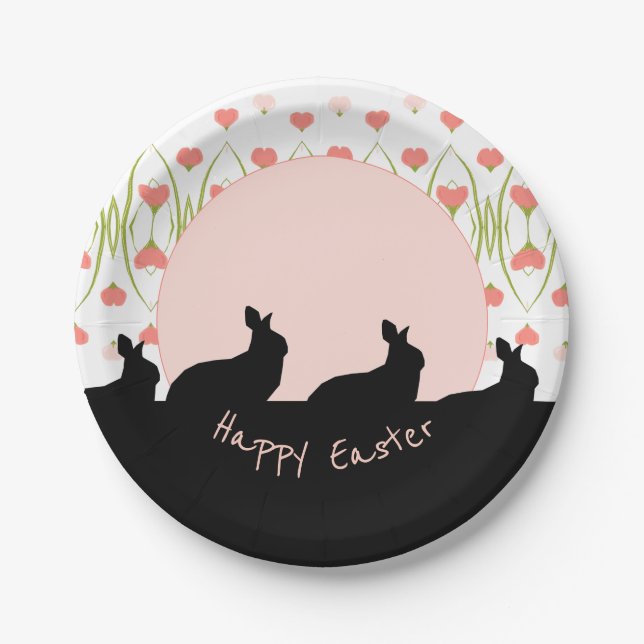 Prato De Papel Rosa E Branco (Frente)