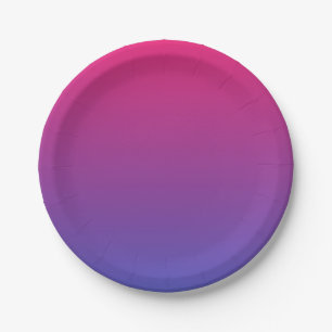 Prato De Papel Rosa e Roxo Ombre