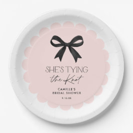 Prato De Papel Rosa Ela é Chá de casamento Casando