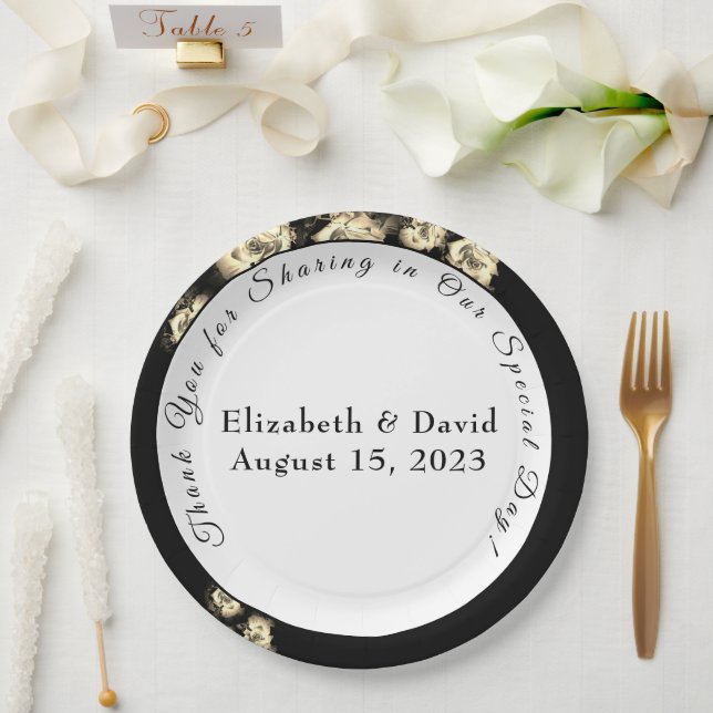 Prato De Papel Rosa Elegante católico (Casamento)