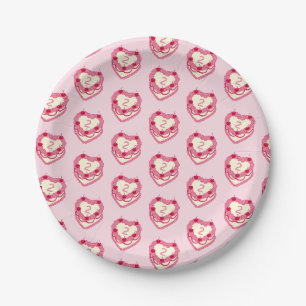 Prato De Papel Rosa Feminino Faça o Seu Bolo e Coma-o Também Dois