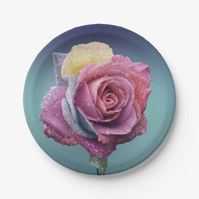 Prato De Papel Rosa multicolor (Frente)