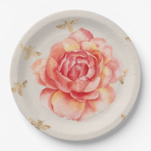 Rosa pintado à mão ou pedreiro com abelhas Ouros e