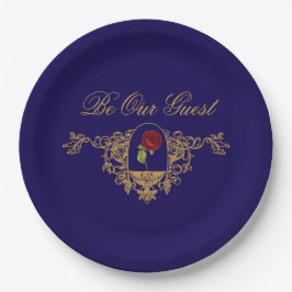 Prato De Papel Rosa vermelha da beleza