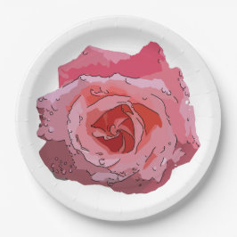 Prato De Papel RosaCartoon.