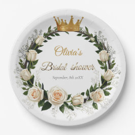 Prato De Papel Rosas brancas e Chá de panela respiratório do bebê