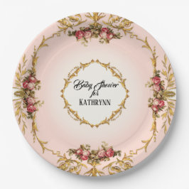 Prato De Papel Rosas de Chá de fraldas francês venenosos em rolos