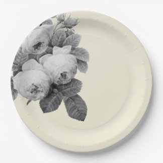 Prato De Papel Rosas de colheita franceses