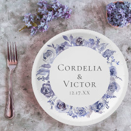 Prato De Papel Rosas Roxas