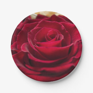 Prato De Papel Rosas vermelhas flores românticas florais botâni