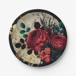 Prato De Papel Rosas vermelhas góticas