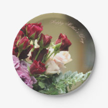 Rosas vermelhos e roxos