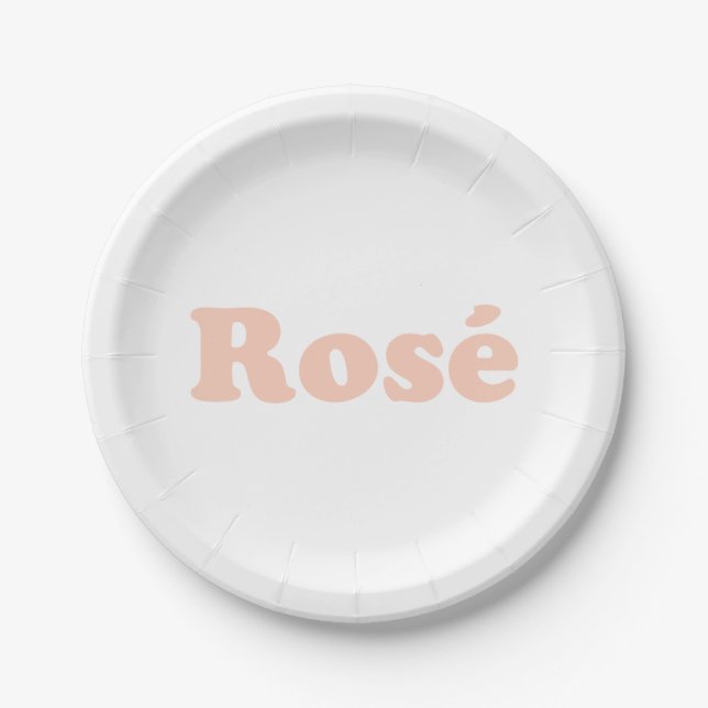 Prato De Papel "Rose all day" Rosa rosa claro branco (Frente)