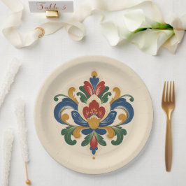 Prato De Papel Rosemaling Norueguês