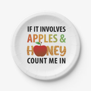 Prato De Papel Rosh Hashanah maçãs e mel T-Shirt