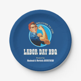 Prato De Papel Rosie Riveter LABOR DAY CHURRASCO