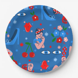 Prato De Papel rosie the riveter rockabilly whimsical