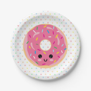 Prato De Papel Rosquinha Kawaii doce comida