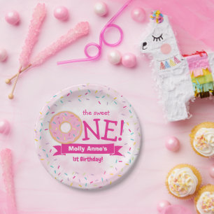 Prato De Papel Rosquinha primeiro aniversario Rapariga Ídolo Arco