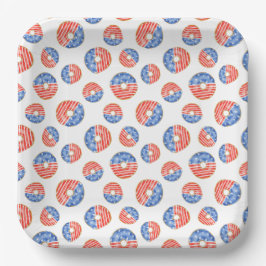 Prato De Papel Rosquinhas AZUIS BRANCAS VERMELHAS PATRIÓTICAS