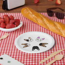 Prato De Papel Rosto de Bulldog Francês Assassinado