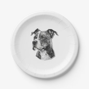 Prato De Papel Rosto de cão Pitbull