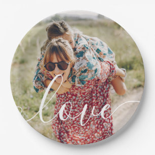 Prato De Papel Roteiro de Foto Personalizada Amor