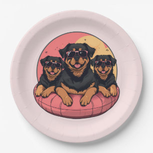 Prato De Papel Rottweiler Dogs Summer Piscinas Floties