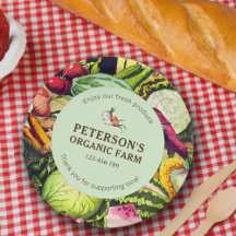 Rótulo de Agricultura Local para Vegetais da Vinta