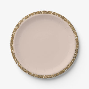 Prato De Papel Rouge Dourado Brilhante Moderno Glam Glamour Festa