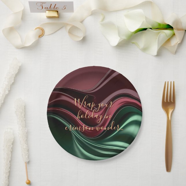 Prato De Papel Round paper plate in stylish graphic (Casamento)