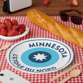 Prato De Papel Roundel de Bandeira do Estado do Minnesota