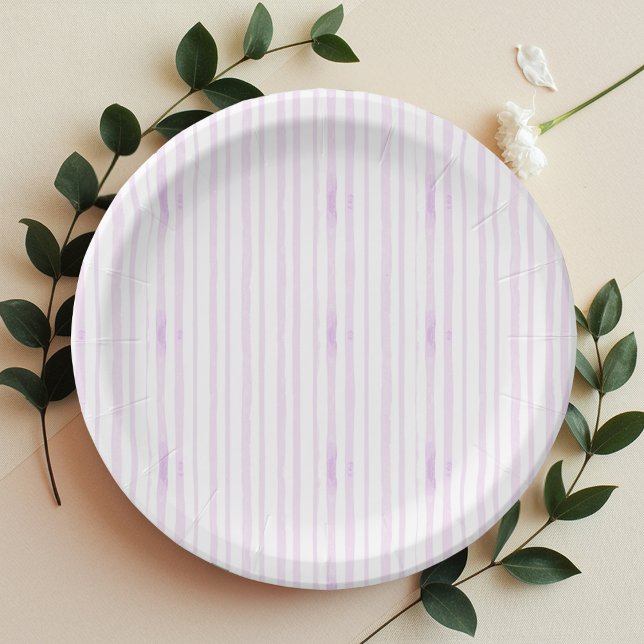 Prato De Papel Roxa | Violet Watercolor Striped (Criador carregado)