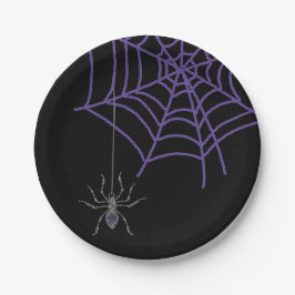 Prato De Papel Roxo e Preto da Aranha