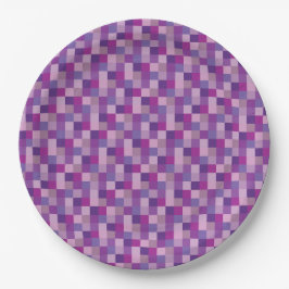 Prato De Papel Roxo e teste padrão de Pixelated da lavanda