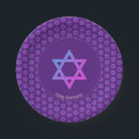 Prato De Papel Roxo Elegante | ESTRELA DE DAVI<br><div class="desc">Estrela roxa Elegante de placas de papel DAVID, mostrando com um Magen David colorido em um padrão de títulos. No centro, há uma imagem de uma estrela maior de David. Por baixo, o texto diz CHAG SAMEACH. Isso é personalizável para que você possa adicionar sua saudação e/ou nome, etc. Este...</div>