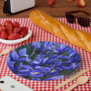 Prato De Papel Roxo Reticulado Irrita Floral