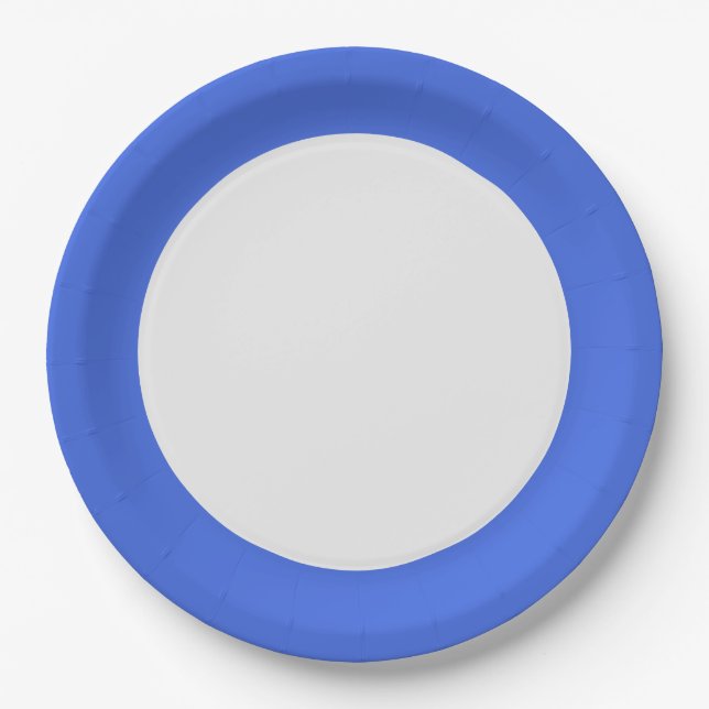 Prato De Papel Royal Blue Rim Paper Plate – Customizable (Frente)