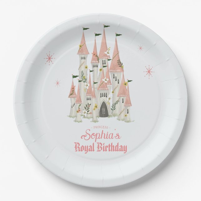 Prato De Papel Royal Castle Plates Pink (Frente)