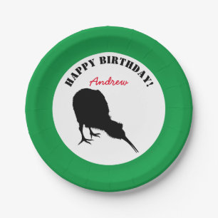 Prato De Papel Royal Kiwi, Happy Birthday, Bird da Zelândia (Par
