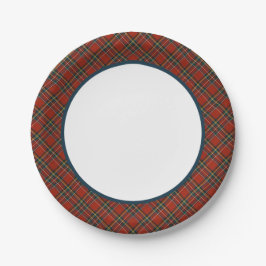 Prato De Papel Royal Stewart Tartan Red Xadrez Border na Escócia