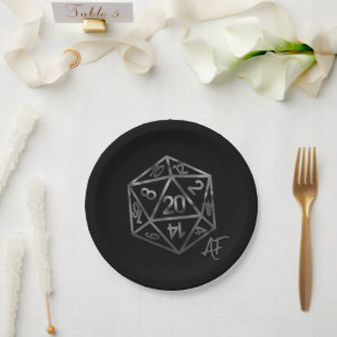 Prato De Papel RPG Crit AF Fantasy Tabletop Retro Gamer Dice
