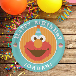 Prato De Papel Rua Sésamo | Aniversário de Elmo - Cupcake e Confe