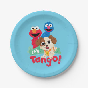 Prato De Papel Rua Sésamo É Tango com Elmo & Grover