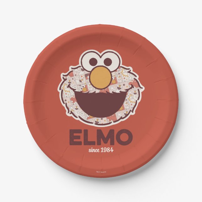 Prato De Papel Rua Sésamo | Elmo Desde 1984 (Frente)
