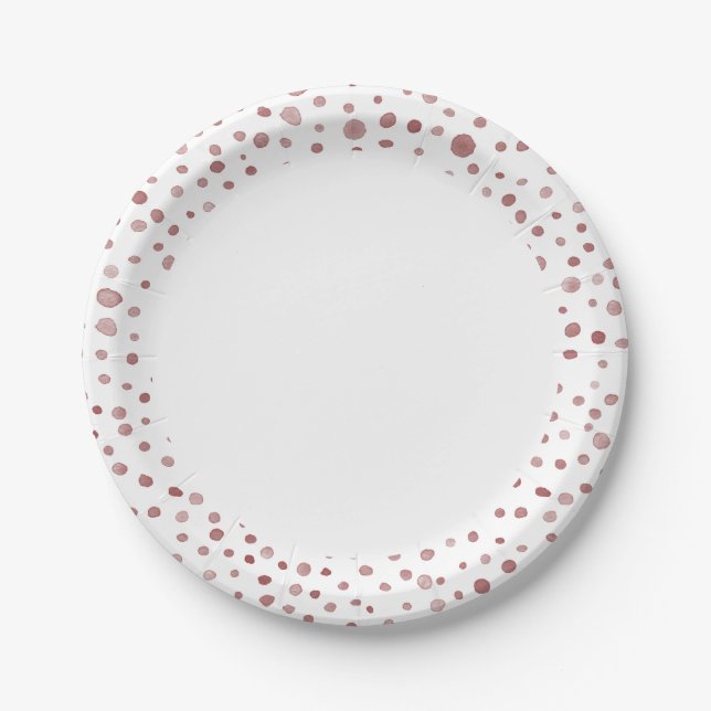 Prato De Papel Ruby Confetti Watercolor Plate (Frente)