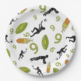 Prato De Papel Rugby game are on