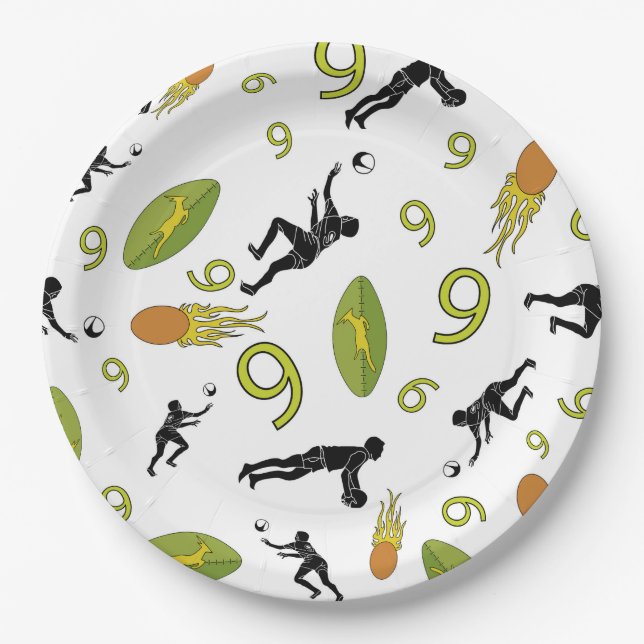 Prato De Papel Rugby game are on (Frente)