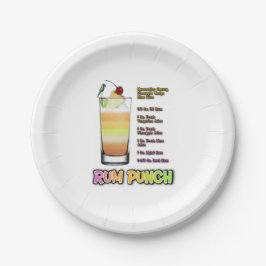 Prato De Papel RUM PUNCH Coquetel Recebe Arte